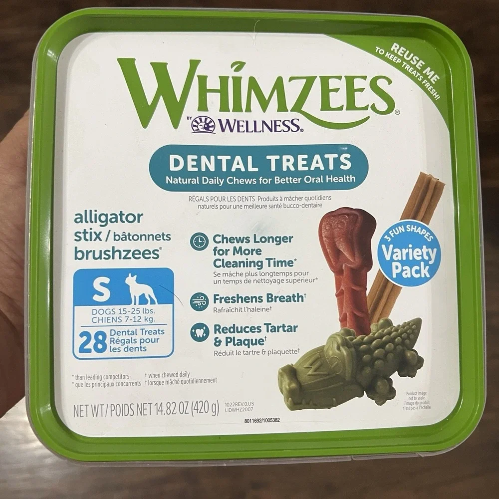 Whimzees Wellness Dog Dental Treats Variety Pack Small 28 Count 14.82 oz Sealed